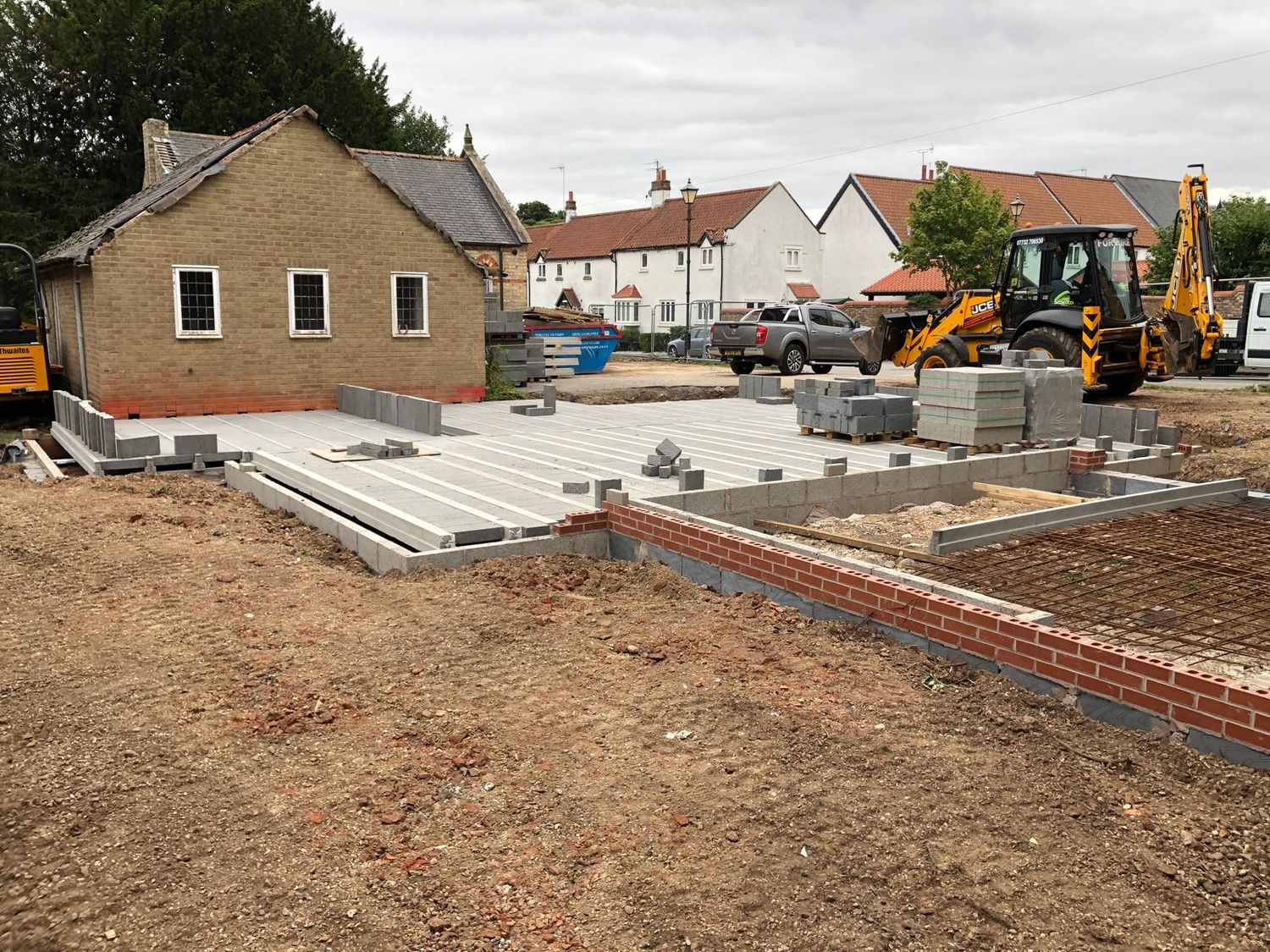 Beam and block floors on a housing development