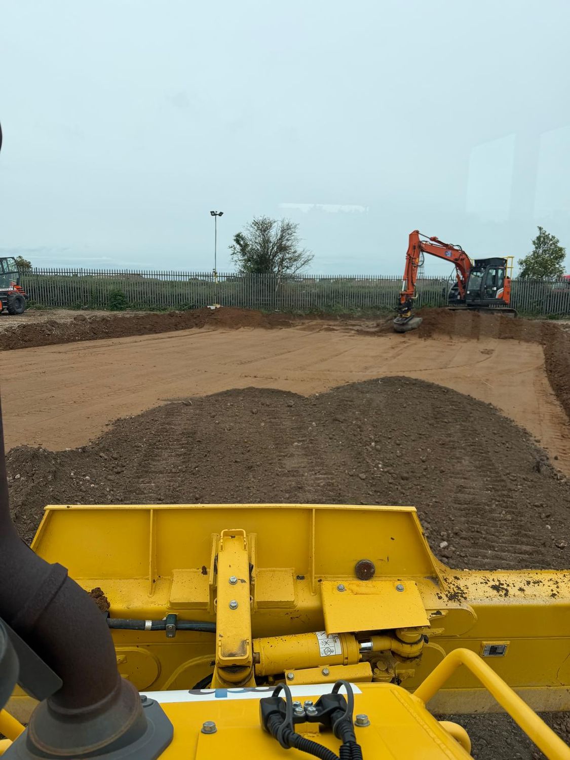 Sub-base being placed across the yard