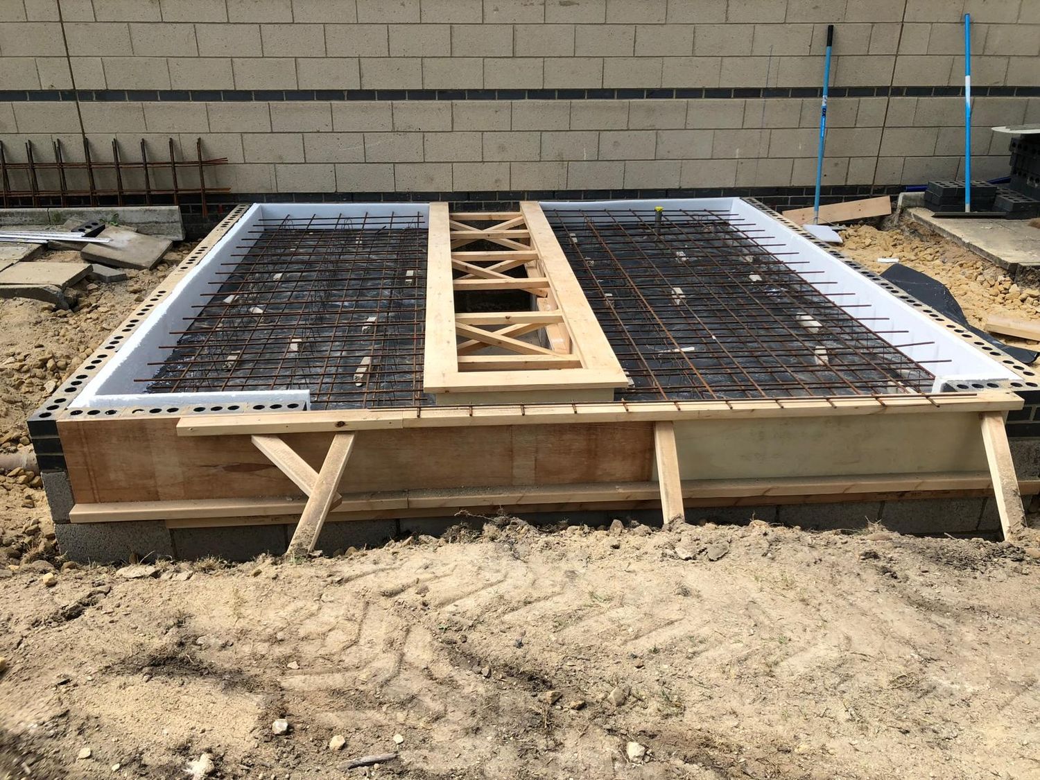 Substation base reinforcement inside the formwork