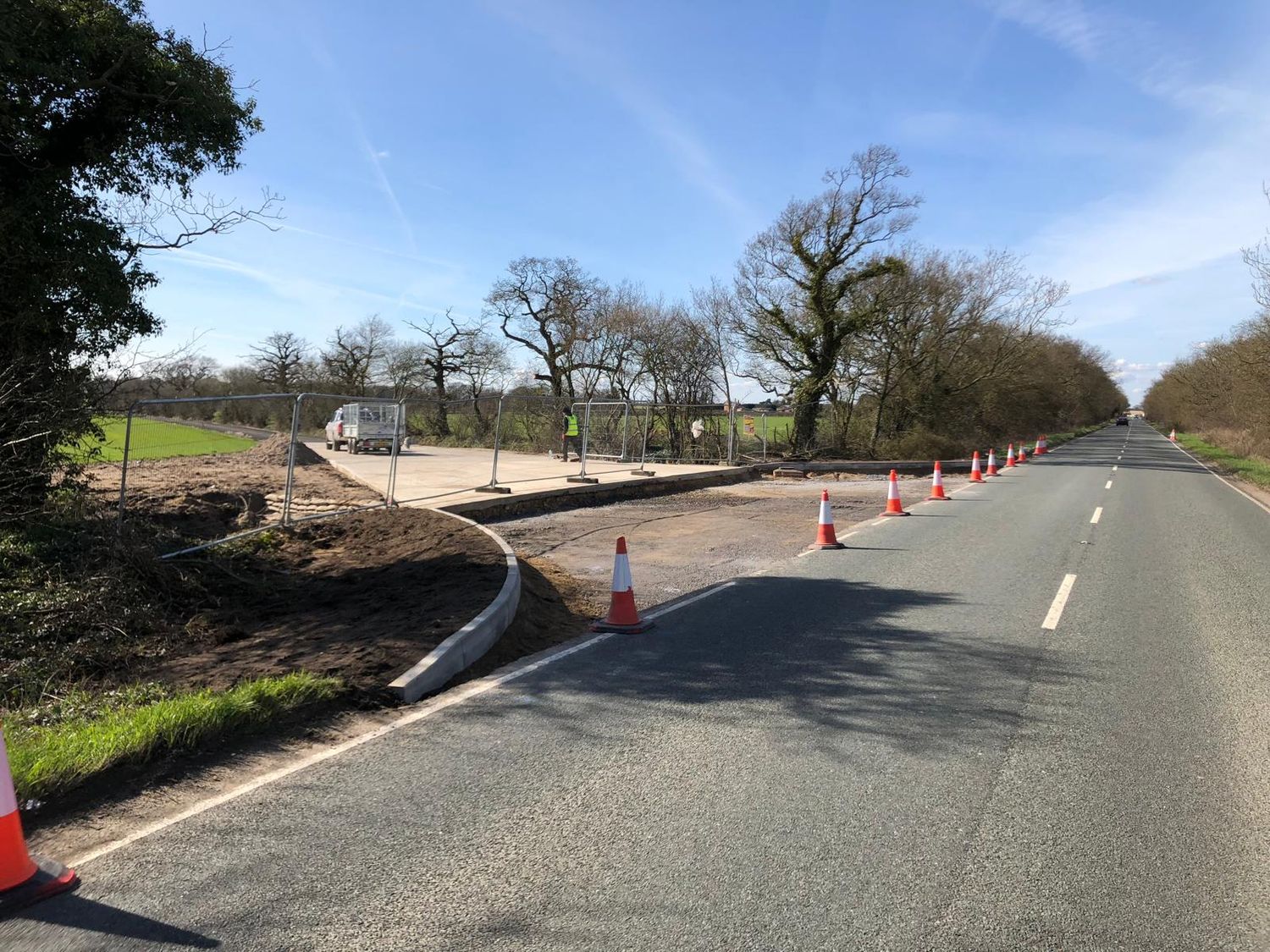 CDH Construction project photo: new site entrance formed off the main road